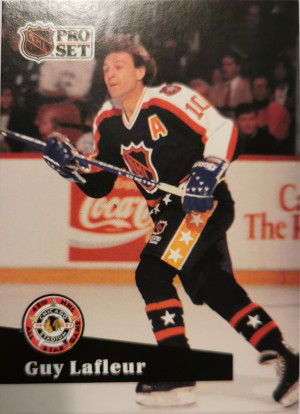 tarjeta de hockey coleccionable de 1991 n° 317 Guy Lafleur